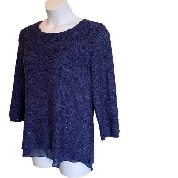 Gibson Latimer Sparkly Blue Top Size Medium - Picture 3 of 7